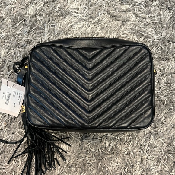 Saint Laurent Matelasse Calfskin Monogram Lou Medium Camera Bag - Black - Picture 2 of 7